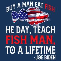 Buy A Man Eat Fish Funny Joe Biden Quote Youth Performance Sprint T-Shirt