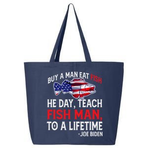 Buy A Man Eat Fish Funny Joe Biden Quote 25L Jumbo Tote