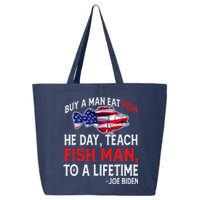 Buy A Man Eat Fish Funny Joe Biden Quote 25L Jumbo Tote