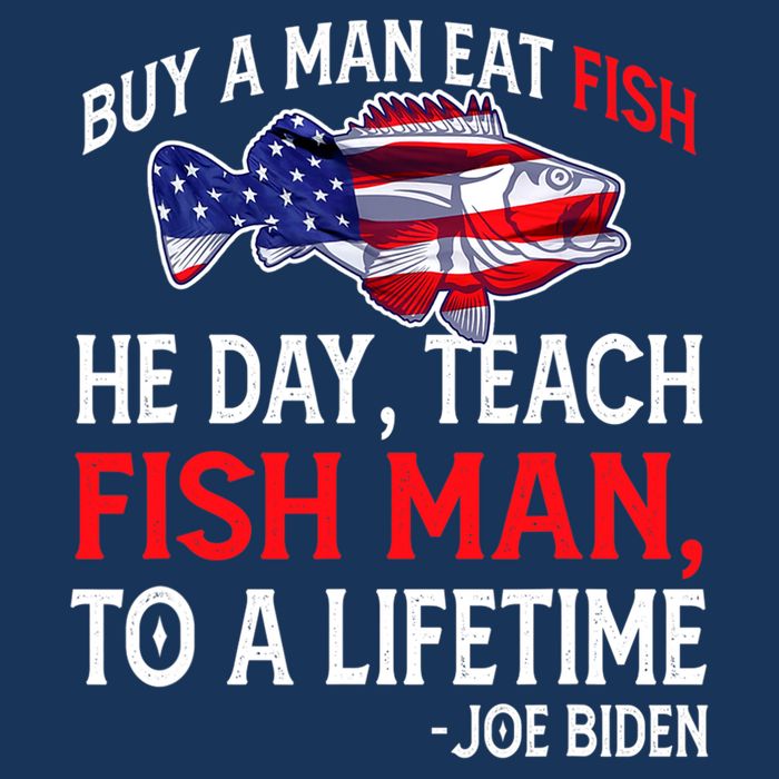 Buy A Man Eat Fish Funny Joe Biden Quote Baby Bodysuit