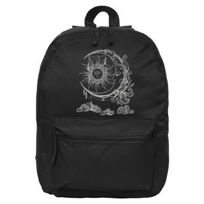 Bohemian Aesthetic Moon Sun Astrology Science Astronomy 16 in Basic Backpack