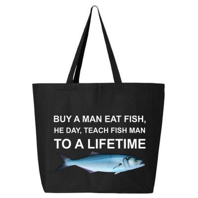 Buy A Man Eat Fish He Day Teach Fish Man To A Lifetime Funny Meme 25L Jumbo Tote