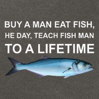 Buy A Man Eat Fish He Day Teach Fish Man To A Lifetime Funny Meme Cotton Canvas Backpack