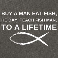 Buy A Man Eat Fish He Day Teach Fish Man To A Lifetime Cotton Canvas Backpack