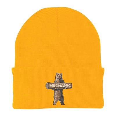 Beary Awesome Mechanic Funny Auto Repair Saying Knit Cap Winter Beanie