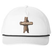 Beary Awesome Mechanic Funny Auto Repair Saying Snapback Five-Panel Rope Hat