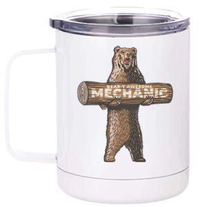 Beary Awesome Mechanic Funny Auto Repair Saying 12 oz Stainless Steel Tumbler Cup