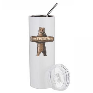 Beary Awesome Mechanic Funny Auto Repair Saying Stainless Steel Tumbler