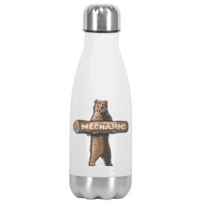 Beary Awesome Mechanic Funny Auto Repair Saying Stainless Steel Insulated Water Bottle