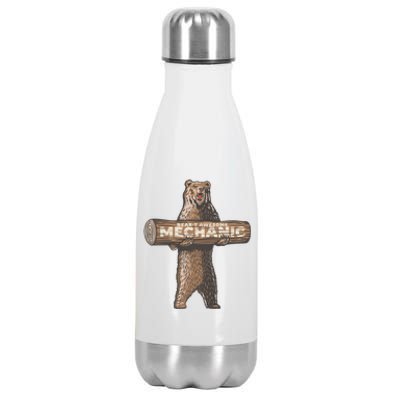 Beary Awesome Mechanic Funny Auto Repair Saying Stainless Steel Insulated Water Bottle