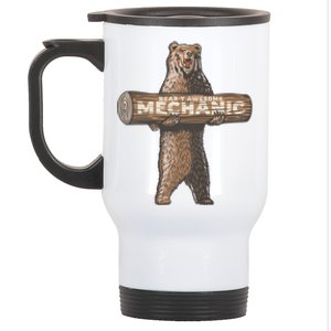 Beary Awesome Mechanic Funny Auto Repair Saying Stainless Steel Travel Mug