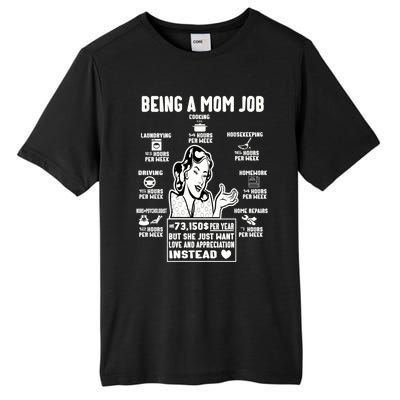 Being A Mom Job Funny Mom For Mothers Day Appreciation Gift Tall Fusion ChromaSoft Performance T-Shirt