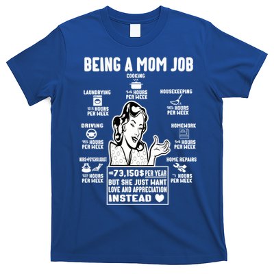 Being A Mom Job Funny Mom For Mothers Day Appreciation Gift T-Shirt