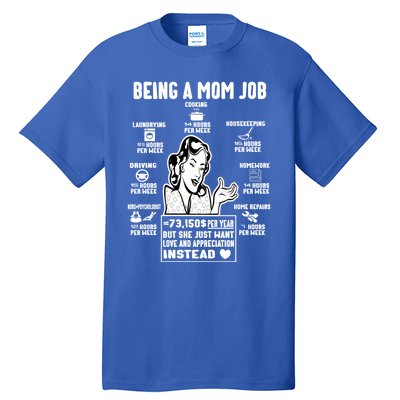 Being A Mom Job Funny Mom For Mothers Day Appreciation Gift Tall T-Shirt