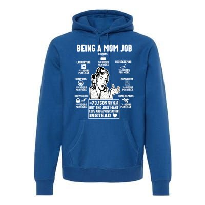 Being A Mom Job Funny Mom For Mothers Day Appreciation Gift Premium Hoodie