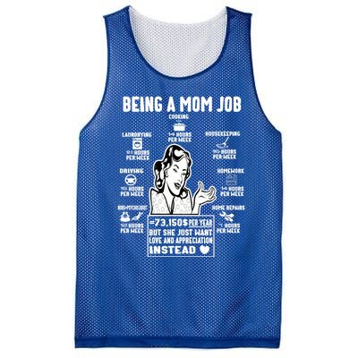 Being A Mom Job Funny Mom For Mothers Day Appreciation Gift Mesh Reversible Basketball Jersey Tank