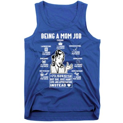 Being A Mom Job Funny Mom For Mothers Day Appreciation Gift Tank Top