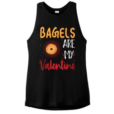 Bagels Are My Valentine Bagel Bread Lover Valentines Days Funny Gift Ladies PosiCharge Tri-Blend Wicking Tank