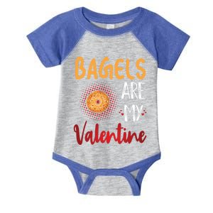 Bagels Are My Valentine Bagel Bread Lover Valentines Days Funny Gift Infant Baby Jersey Bodysuit