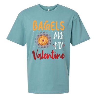 Bagels Are My Valentine Bagel Bread Lover Valentines Days Funny Gift Sueded Cloud Jersey T-Shirt