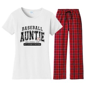 Baseball Auntie Matching Aunt Loud Proud Family Player Game Women's Flannel Pajama Set