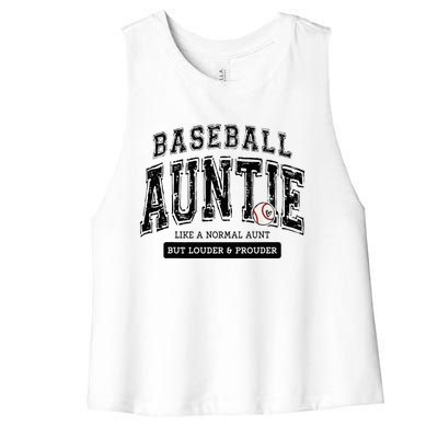 Baseball Auntie Matching Aunt Loud Proud Family Player Game Women's Racerback Cropped Tank