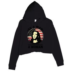 Be A Man Vote For A Woman Vote Harris 2024 Kamala Harris Crop Fleece Hoodie