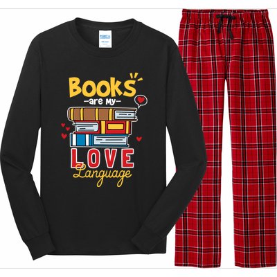 Books Are My Love Language Gift Long Sleeve Pajama Set