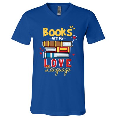 Books Are My Love Language Gift V-Neck T-Shirt