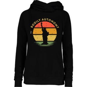 Bodily Autonomy My Body My Choice Freedom Statue of Liberty Womens Funnel Neck Pullover Hood