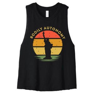 Bodily Autonomy My Body My Choice Freedom Statue of Liberty Women's Racerback Cropped Tank