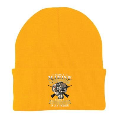 Being A Marine Veteran Is An Honor Knit Cap Winter Beanie