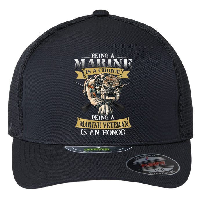 Being A Marine Veteran Is An Honor Flexfit Unipanel Trucker Cap