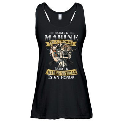 Being A Marine Veteran Is An Honor Ladies Essential Flowy Tank