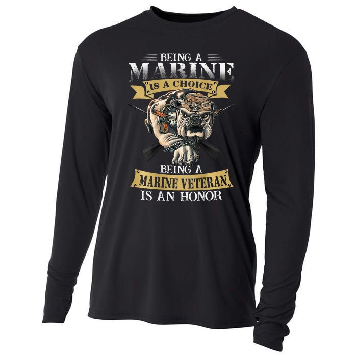 Being A Marine Veteran Is An Honor Cooling Performance Long Sleeve Crew