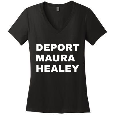 Bostonians Against Mayor Wu Deport Maura Healey Women's V-Neck T-Shirt