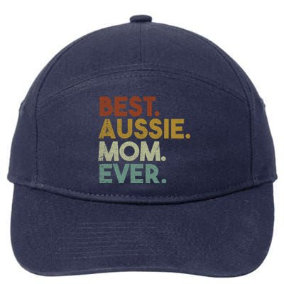 Best Aussie Mom Ever Retro Australian Shepherd Dog Gift 7-Panel Snapback Hat