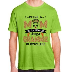 Being A Mom Is An Honor Being A Grammie Is Priceless Leopard Great Gift Adult ChromaSoft Performance T-Shirt