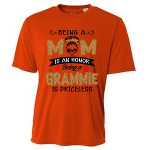 Being A Mom Is An Honor Being A Grammie Is Priceless Leopard Great Gift Cooling Performance Crew T-Shirt