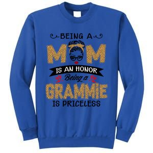 Being A Mom Is An Honor Being A Grammie Is Priceless Leopard Great Gift Sweatshirt