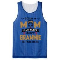 Being A Mom Is An Honor Being A Grammie Is Priceless Leopard Great Gift Mesh Reversible Basketball Jersey Tank