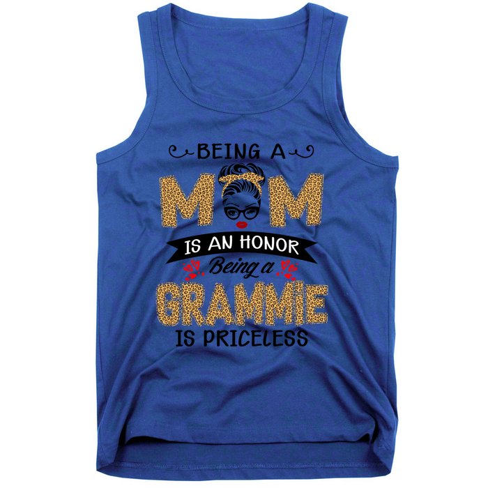 Being A Mom Is An Honor Being A Grammie Is Priceless Leopard Great Gift Tank Top