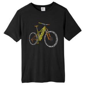 Bicycle Anatomy Mountain Bike MTB Parts Funny Biker Rider Tall Fusion ChromaSoft Performance T-Shirt