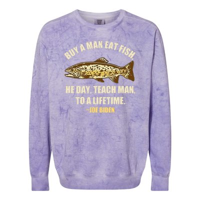 Buy A Man Eat Fish Joe Biden Colorblast Crewneck Sweatshirt