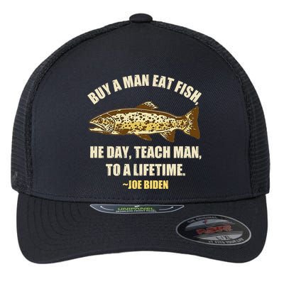 Buy A Man Eat Fish Joe Biden Flexfit Unipanel Trucker Cap