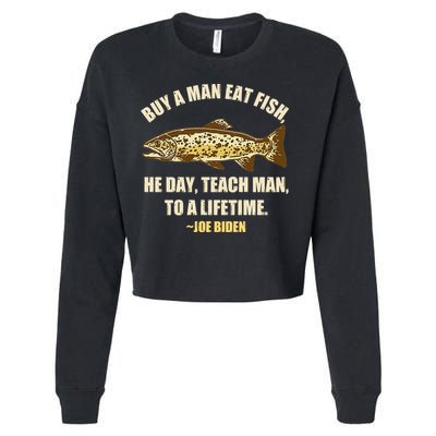 Buy A Man Eat Fish Joe Biden Cropped Pullover Crew