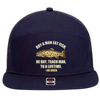 Buy A Man Eat Fish Joe Biden 7 Panel Mesh Trucker Snapback Hat