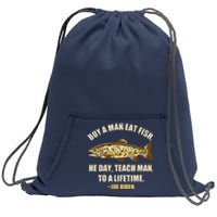 Buy A Man Eat Fish Joe Biden Sweatshirt Cinch Pack Bag