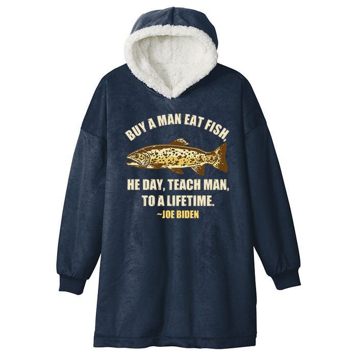 Buy A Man Eat Fish Joe Biden Hooded Wearable Blanket