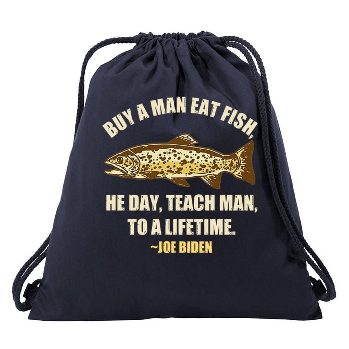 Buy A Man Eat Fish Joe Biden Drawstring Bag